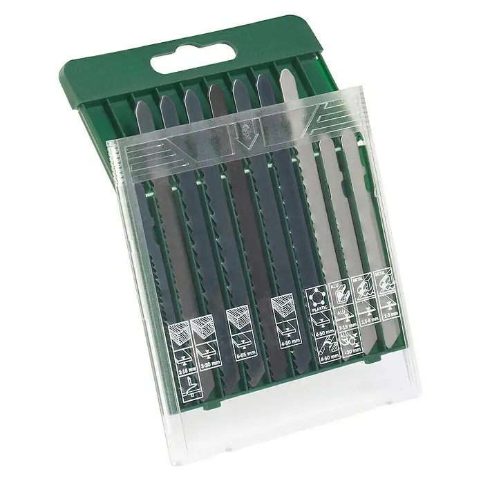 Bosch Set listova za pilu - Drvo/metal/plastika, 10 -dij., T-završetak - Pogled sprijeda