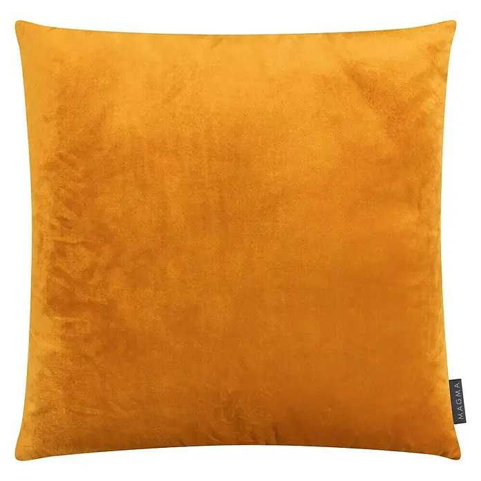 Kissen Wendekissen Samt - Senf, 50 x 50 cm, 100 % Polyester - Vorderansicht
