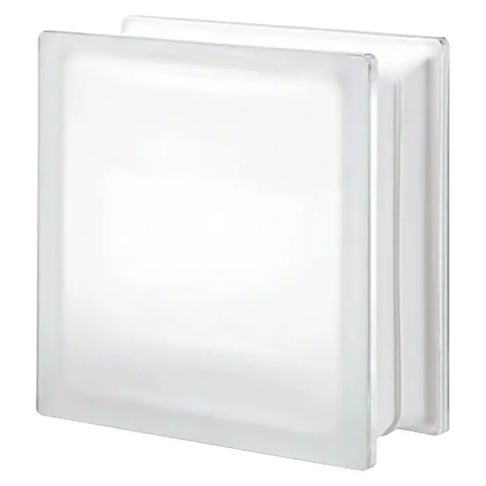 Bloque de vidrio Liso satinado - Transparente, Liso, 19 x 19 x 8 cm, Satinado
