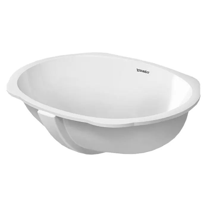 Duravit Einbauwaschbecken Santosa - 51 x 37,5 cm, Mit schmutzabweisender Glasur, Hahnloch: Ohne, Mit Überlauf, Weiß - Vorderansicht