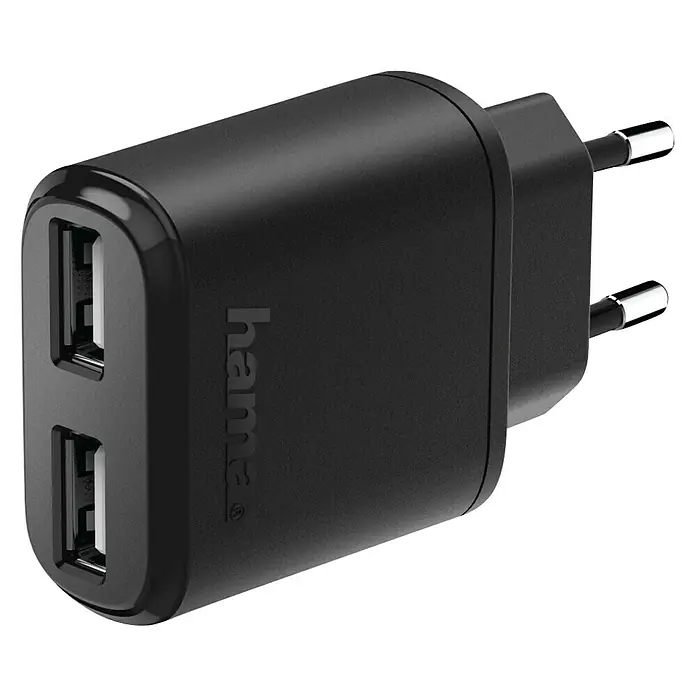 Hama Dual-Ladegerät Auto Detect - Ausgangsspannung: 5 V, 2,4 A - Vorderansicht