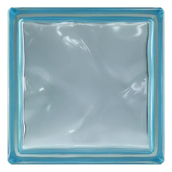 Fuchs Design Bloque de vidrio Reflex - Índigo, Nube, 19 x 19 x 8 cm - Vista frontal