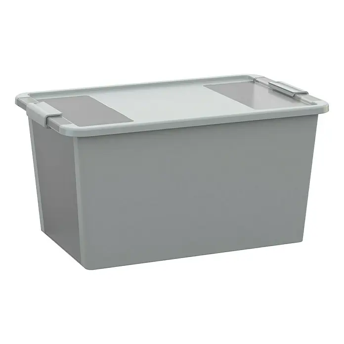 KIS Kutija za pohranjivanje Bi Box L - D x Š x V: 55 x 35 x 28 cm, Sive boje, S poklopcem - Pogled s lijeve strane