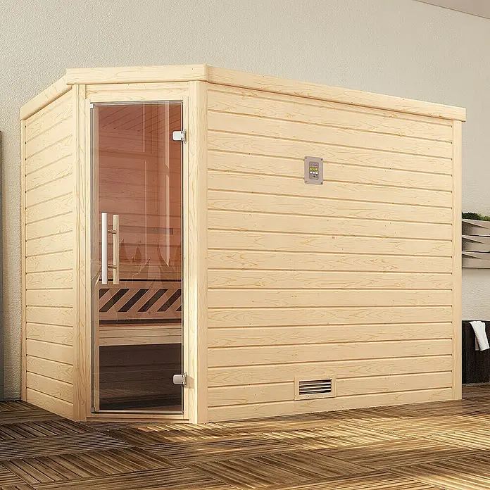 Weka Massivholzsauna 536 GT Gr.2 - Ohne Ofen, Außenmaß: 198 x 248 x 205 cm - Stimmungsaufnahme