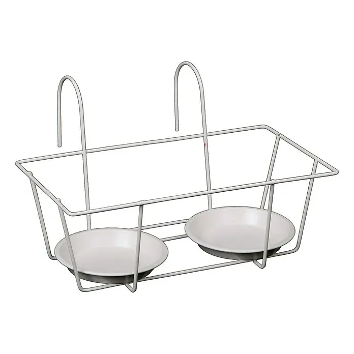 A.H.G. Soporte para maceta Cornwall - x 2, 340 x 240 x 200 mm, Blanco - Vista frontal