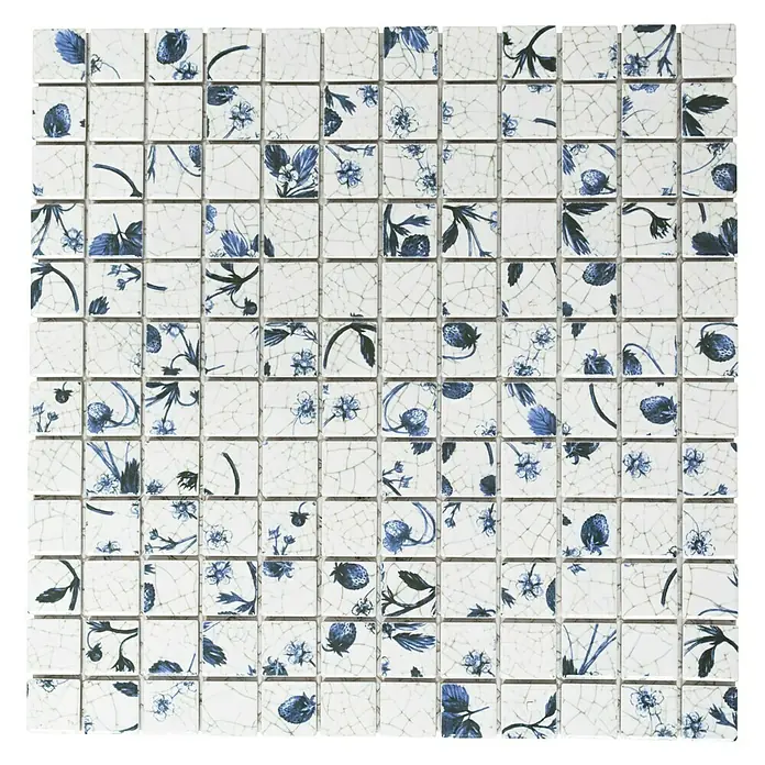 Mosaikfliese Quadrat CG SB09 - 29,8 x 29,8 cm, Weiß, Glänzend - Ansicht von oben