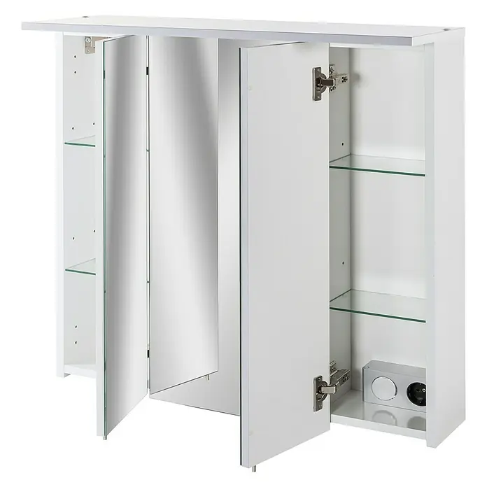 Schildmeyer Sunny LED-Spiegelschrank - B x H: 70 x 72,3 cm, Mit Beleuchtung, Spanplatte, Weiß