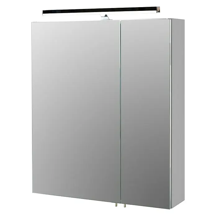 Schildmeyer Niko LED-Spiegelschrank - B x H: 60 x 75 cm, Mit Beleuchtung, Spanplatte, Silber - Rechte Seitenansicht