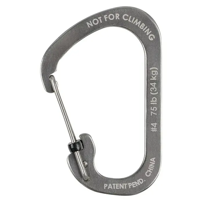Nite Ize Karabinerhaken Slide Lock - 7,9 x 5,2 cm, Edelstahl, Silber, Zugfestigkeit: 33 kg