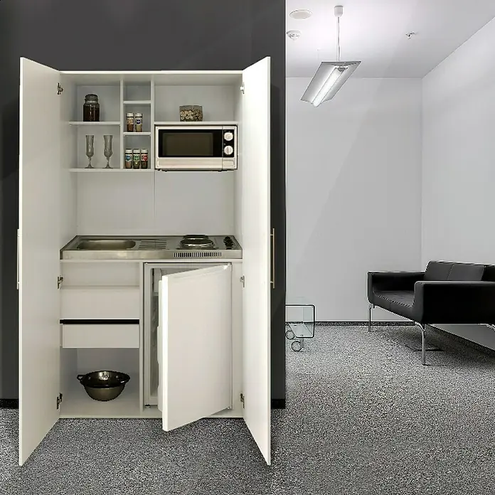 Respekta Schrankküche SKWWS - 104 cm, Mit Duo-Kochmulde, Weiß - Stimmungsaufnahme