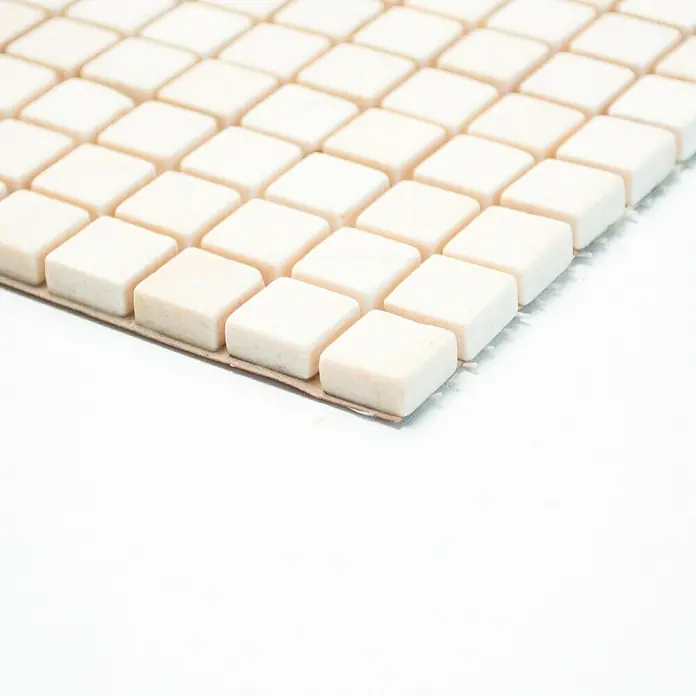 Mosaikfliese Quadrat Uni MOS 15/13R - 30,5 x 32,2 cm, Beige, Matt - Vorderansicht