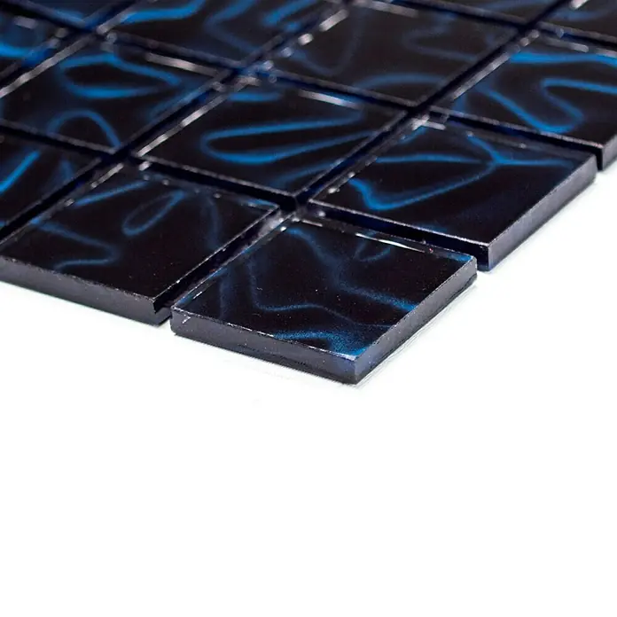 Mozaïektegel vierkant glas hologram XCM SM 439 - 31,8 x 31,8 cm, Blauw, Glanzend - Vooraanzicht