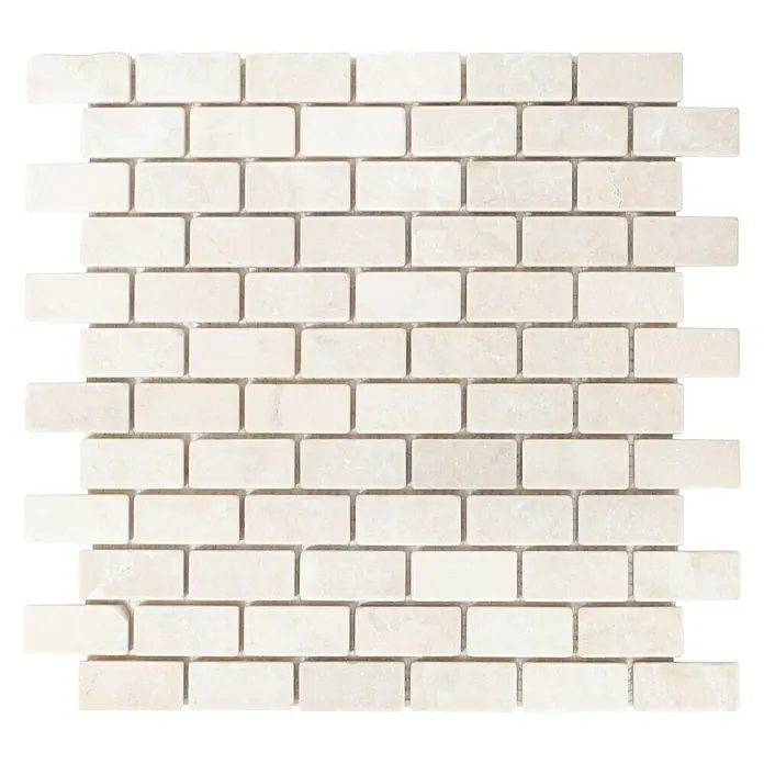 Mosaikfliese Brick Tumbled XNT 46692 - 30,5 x 30,5 cm, Weiß, Matt - Ansicht von oben