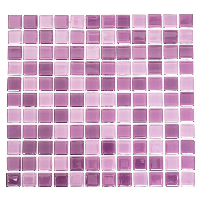 Mosaikfliese Quadrat Crystal Mix CM 4888 - 32,7 x 30,2 cm, Lila, Glänzend - Ansicht von oben