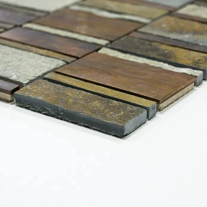 Mosaikfliese Mix XSK 575 - 29,8 x 29,4 cm, Braun, Matt - Vorderansicht