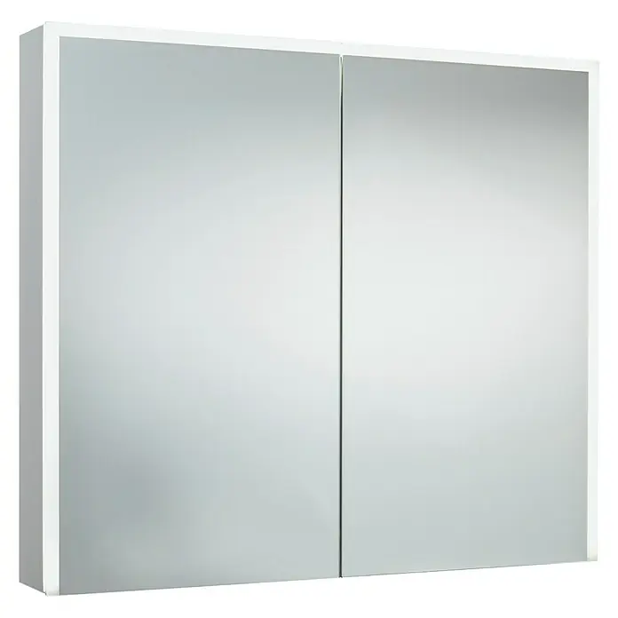 DSK LED-Spiegelschrank Aluminio Star - B x H: 80 x 70 cm, Mit Beleuchtung, Aluminium, Silber