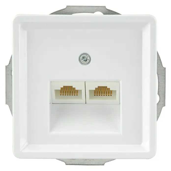 Voltomat BETA UAE-Dose - Ultraweiß, 2 Anschlüsse, RJ45, Unterputz - Vorderansicht