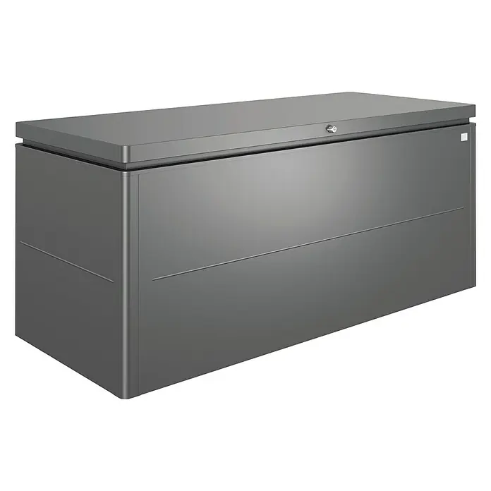 Biohort Garten-Aufbewahrungsbox LoungeBox 200 - L x B x H: 200 x 84 x 88 cm, Dunkelgrau Metallic, Stahl - Vorderansicht