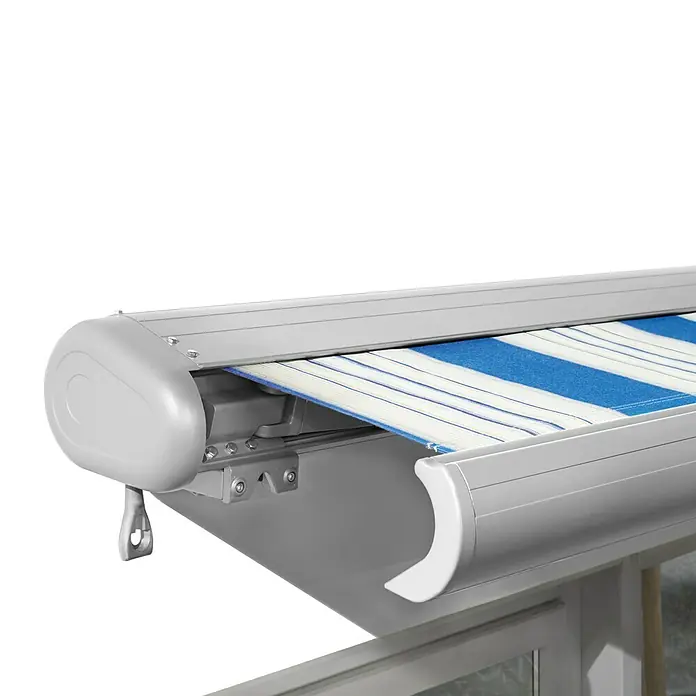 Sunfun Kazetna tenda - Plavo-sivo-bež, Boja stalka: Srebrnosive boje, Širina: 5 m, Izvlačenje: 3 m