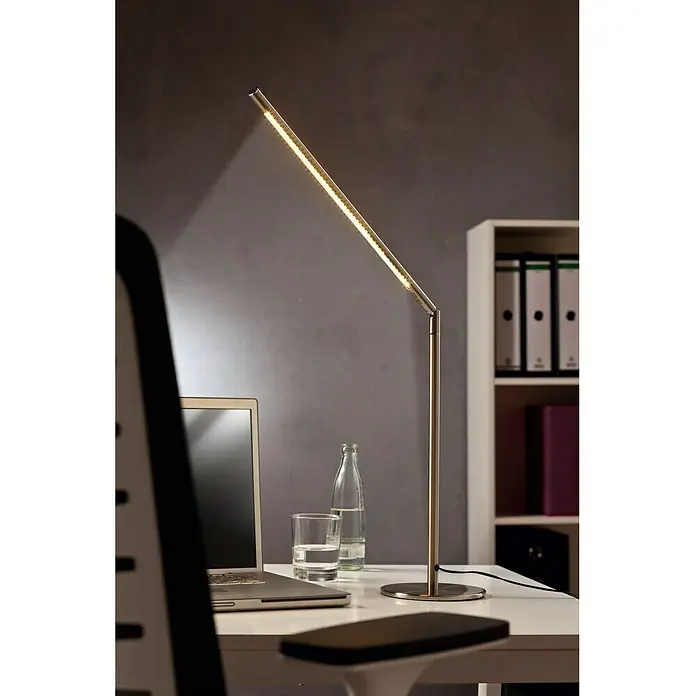 Globo LED-Tischleuchte ITANOS - 4 W, L x B x H: 50 x 15 x 80 cm, Nickel matt, Neutralweiß - Stimmungsaufnahme