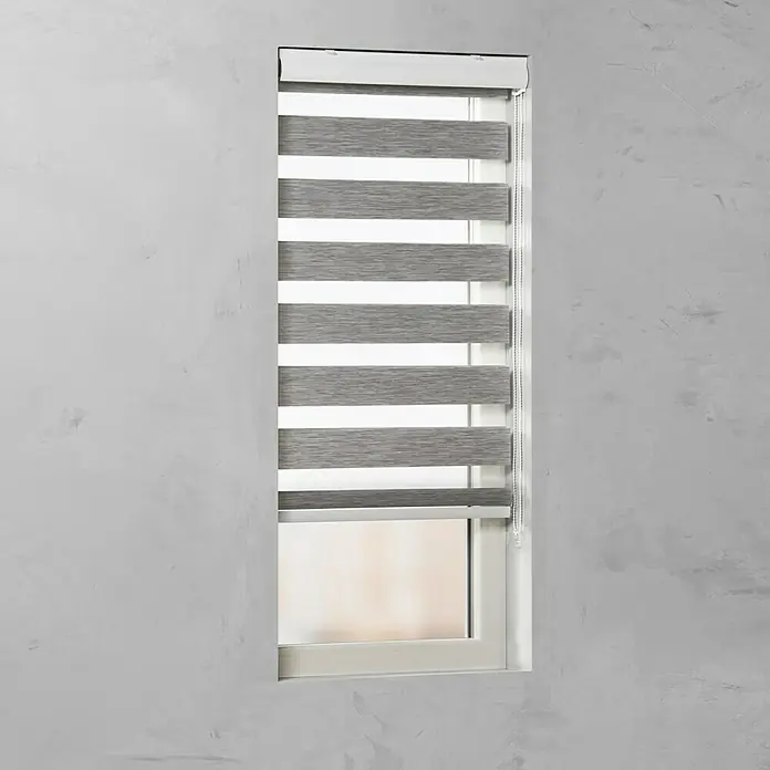 Expo Ambiente Doppelrollo Blende - B x H: 100 x 175 cm, Luca Grau - Vorderansicht