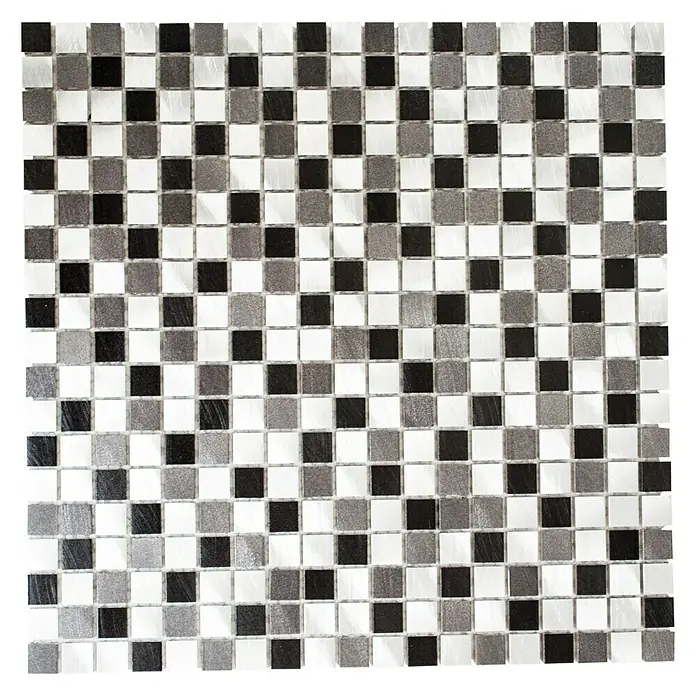 Mosaikfliese Quadrat Mix XAM A871 - 31,7 x 31,7 cm, Grau, Matt - Ansicht von oben