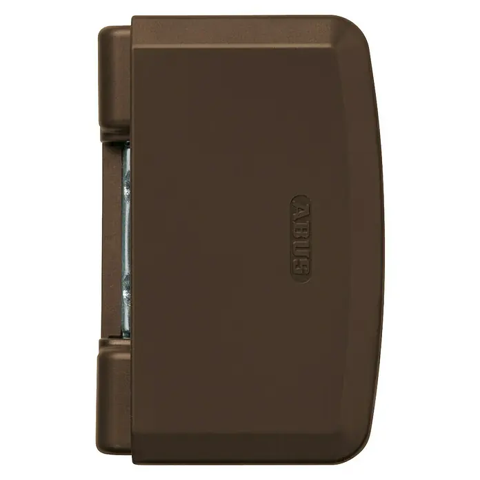 Abus Scharnierseitensicherung TAS112 - L x B x H: 108 x 66 x 30,5 mm, Braun - Vorderansicht