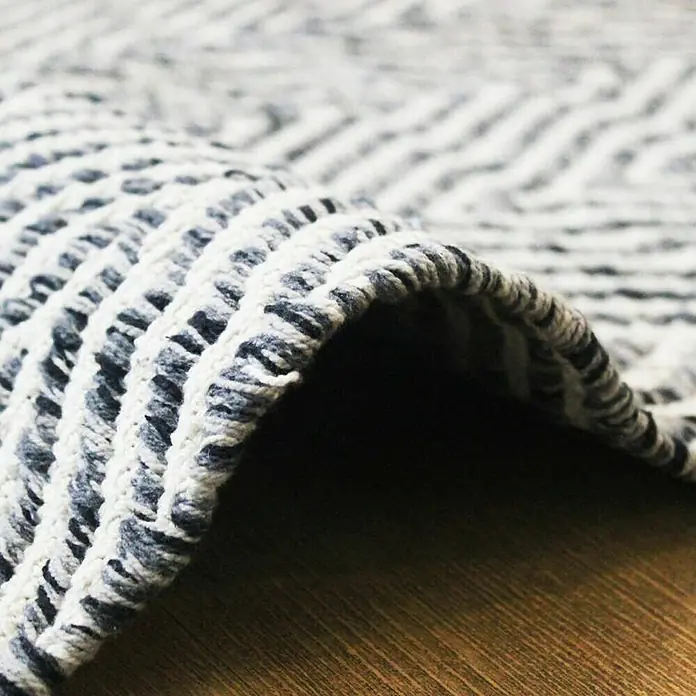 Kayoom Teppich Cocktail 400 - Grau, L x B: 150 x 80 cm, 100% Baumwolle - Detailaufnahme