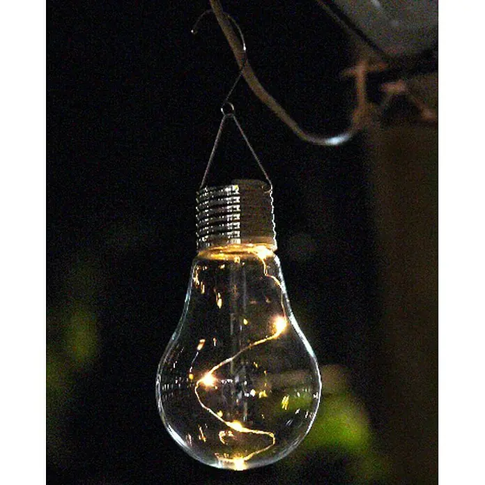 BAUHAUS Solarna svjetiljka Bulb - 0,05 W, Topla bijela, Ø x V: 7 x 13,5 cm - Pogled sprijeda