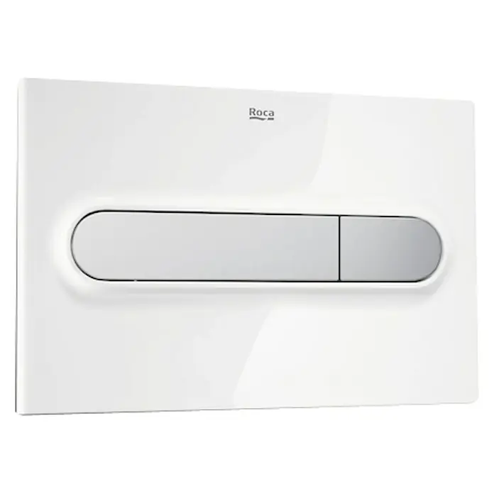 Roca Placa de accionamiento PL1 Dual - Blanco/Cromado, 2 descargas
