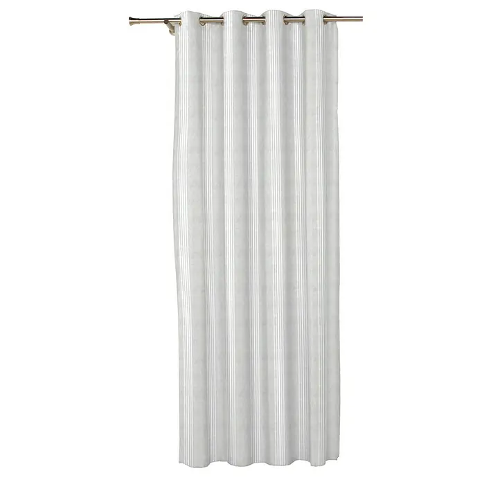 Visillo para ventana Alur - 140 x 270 cm, 33% lino y 67% poliéster, Blanco/gris