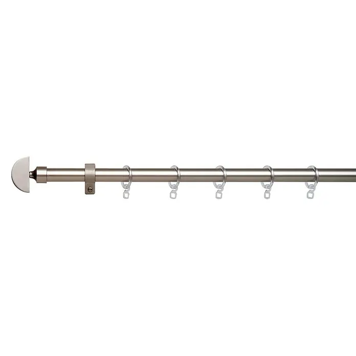 Barra para cortinas Kit metálico extensible - Plateado, Largo: 320 cm