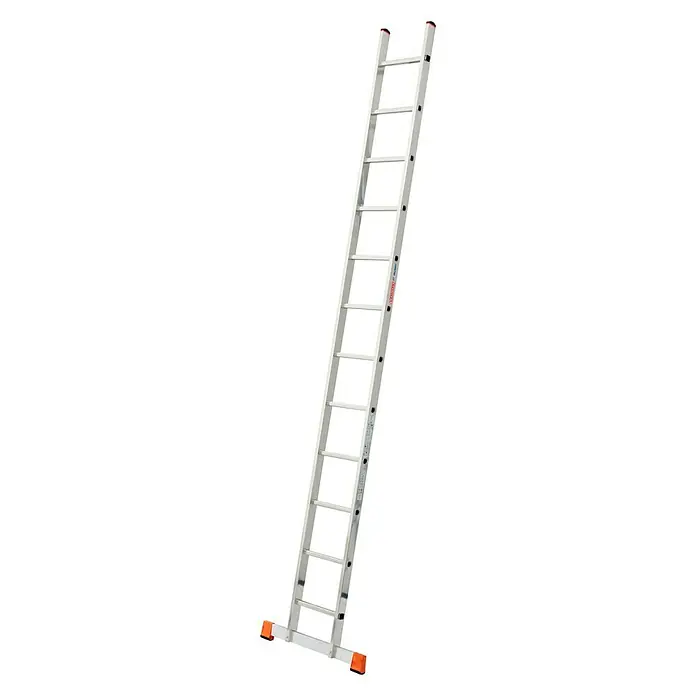 Krause Monto Sprossen-Anlegeleiter Sibilo - 12 Sprossen, Arbeitshöhe: 4,4 m, Aluminium - Linke Seitenansicht