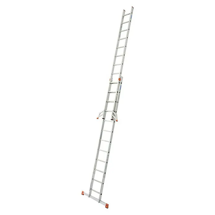 Krause Monto Sprossen-Schiebeleiter Fabilo - Arbeitshöhe: 6,85 m, 2 x 12 Sprossen, Aluminium - Linke Seitenansicht