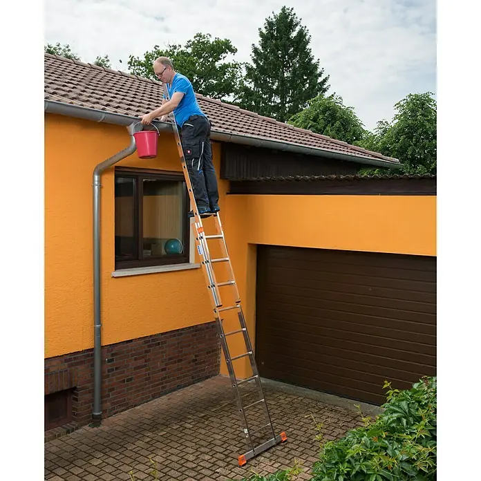 Krause Monto Sprossen-Schiebeleiter Fabilo - Arbeitshöhe: 5,25 m, 2 x 9 Sprossen, Aluminium - Anwendungsbeispiel