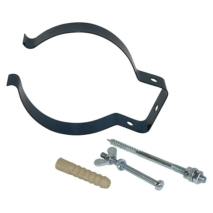 Rohrhalter - Durchmesser: 100 mm - 130 mm, Schwarz - Vorderansicht