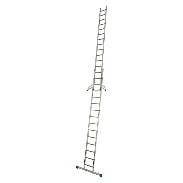 Krause Stabilo Sprossen-Schiebeleiter - Arbeitshöhe: 8,45 m, 2 x 15 Sprossen, Aluminium - Linke Seitenansicht