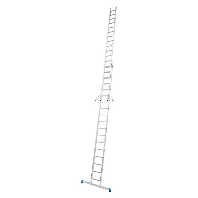 Krause Stabilo Sprossen-Schiebeleiter - Arbeitshöhe: 9,85 m, 2 x 18 Sprossen, Aluminium - Linke Seitenansicht