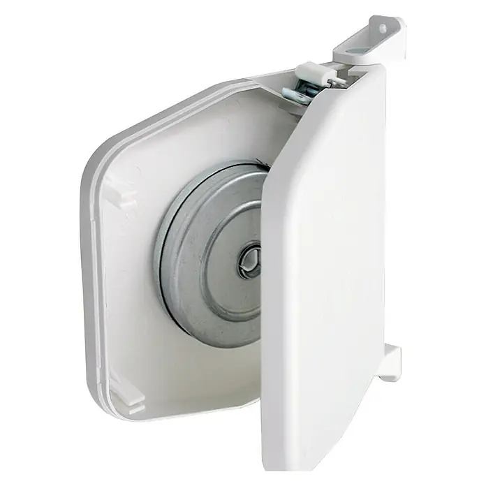 Schellenberg Recogedor de cinta de persiana 50157 - Anchura de la correa: 14 mm, Giratorio 180°, Marrón