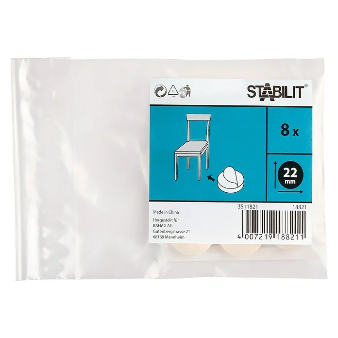 Stabilit Podlošci za tepih - 22 mm, Bijele boje, 8 kom, Samoljepljivo