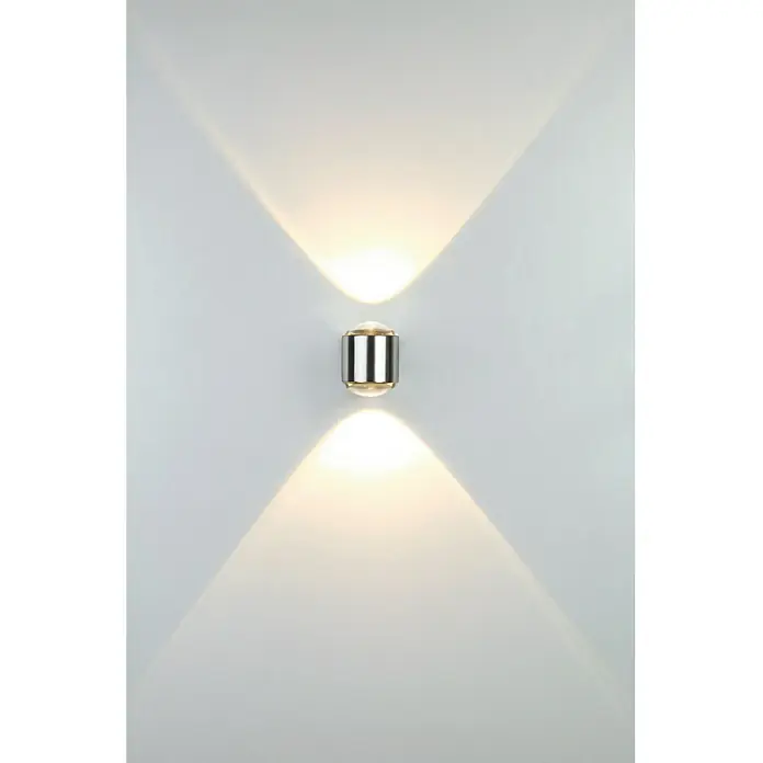 Lutec Aplique exterior LED Crystal - 10 W, 10,1 x 10 x 7,6 cm, Acero inoxidable, IP44, Ángulo de haz: 142 °