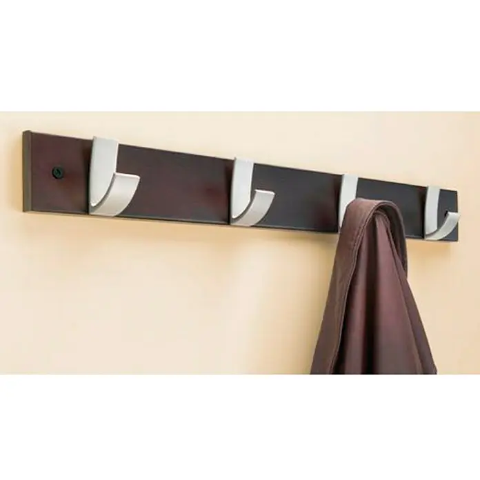 Inofix Perchero 3704 - L x An x Al: 49 x 6 x 6 cm, Número de ganchos: 4 ud., Wengué