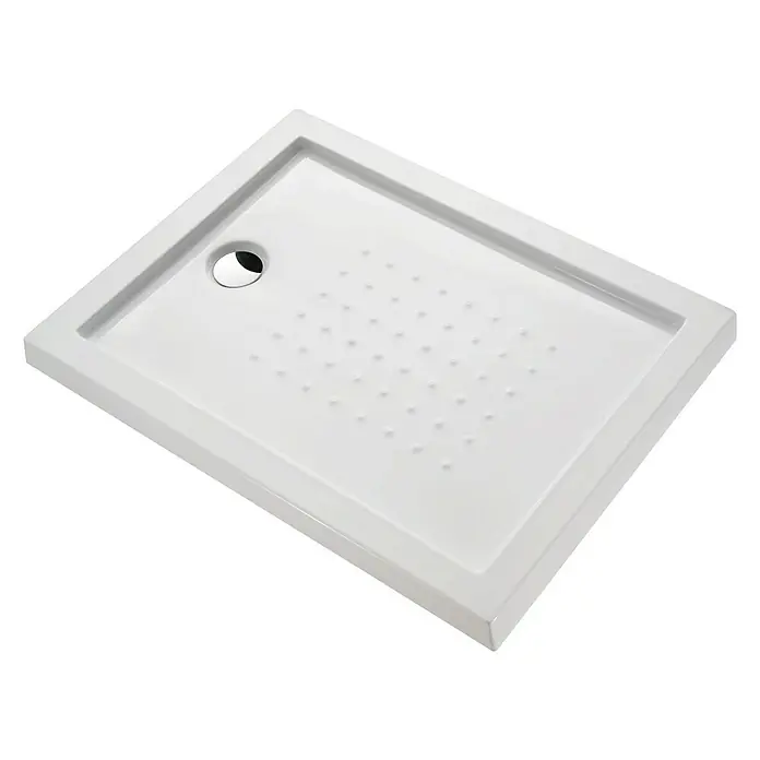 Plato de ducha acrílico - L x An: 80 x 120 cm, Blanco
