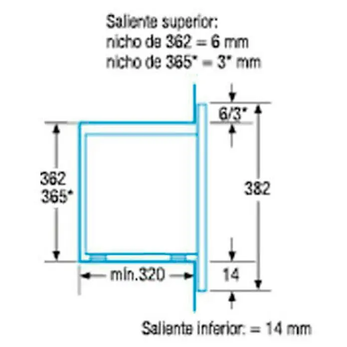 Balay Microondas empotrado integrado 3WMX1918 - 800 W, 17 l