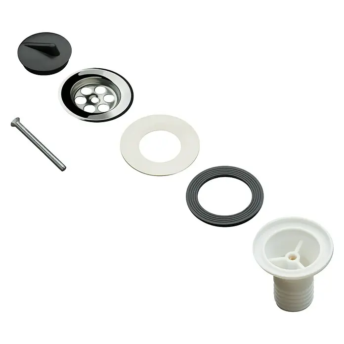 Plastisan Válvula de desagüe y fregadero - 1½", Plateado, Diámetro: 35 mm