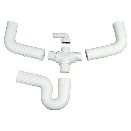 Plastisan  Sifón flexible doble con toma