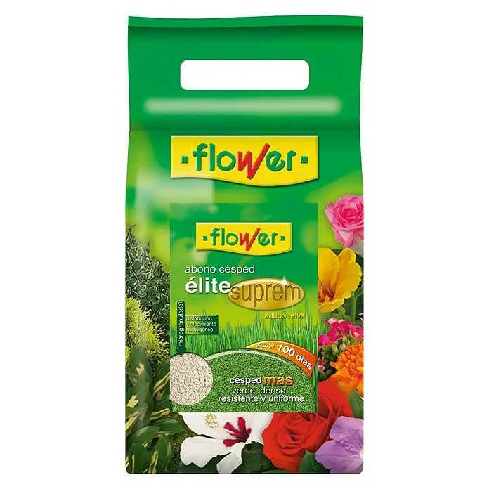 Flower Abono para césped Elite Suprem - 2 kg, Contenido suficiente para: 500 m²