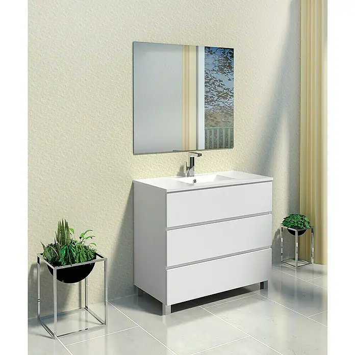 Conjunto de mueble de baño Patri - 80 cm, 3 piezas, Blanco