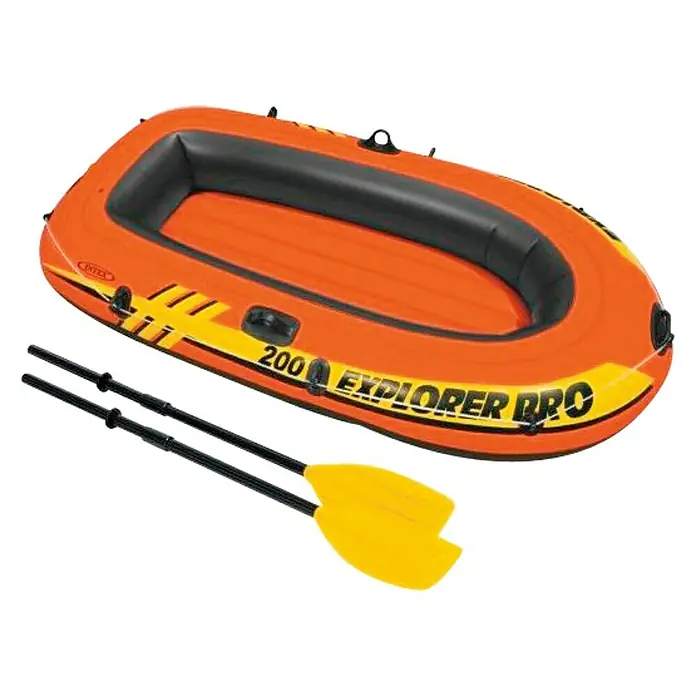 Intex Bote hinchable Explorer Pro 200 con remos - L x An x Al: 196 x 102 x 33 cm, Apto para: 1+1 personas, Carga útil: 120 kg