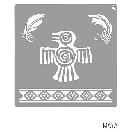 La Pajarita  Plantilla decorativa Stencil Maya